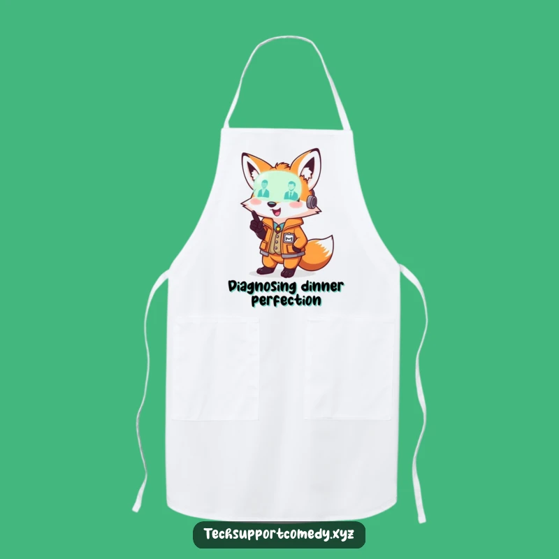 Funny Fox Diagnostic Apron - Playful Pointer Kitchen Gift!