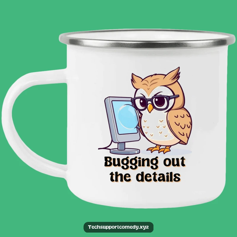 Funny Owl Glasses Camping Mug - Focused Study Camp Cup for Academics!