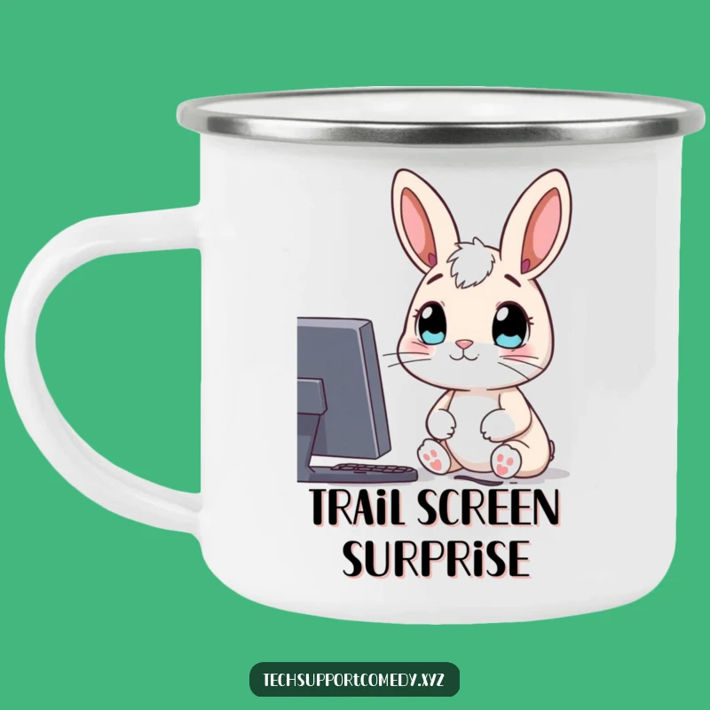 Funny Rabbit Computer Camping Mug - Explore Online Adventures!