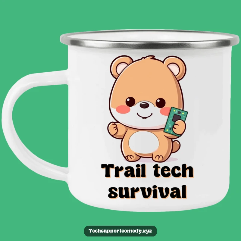Funny Bear Motherboard Camping Mug - Power Up Your Adventure!