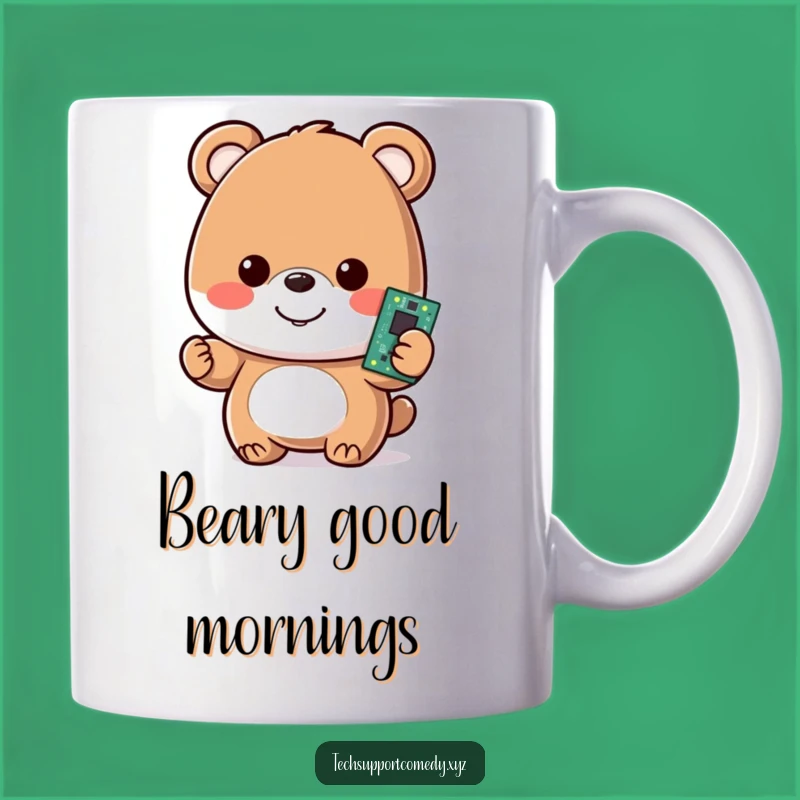 Funny Bear Motherboard Mug - Techie Joy & Hilarious Gift!