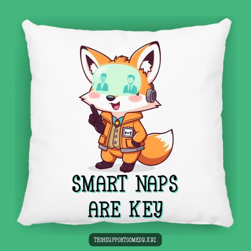 Funny Fox Diagnostic Pillow - Cozy Smart Vest Tech Cushion Gift!