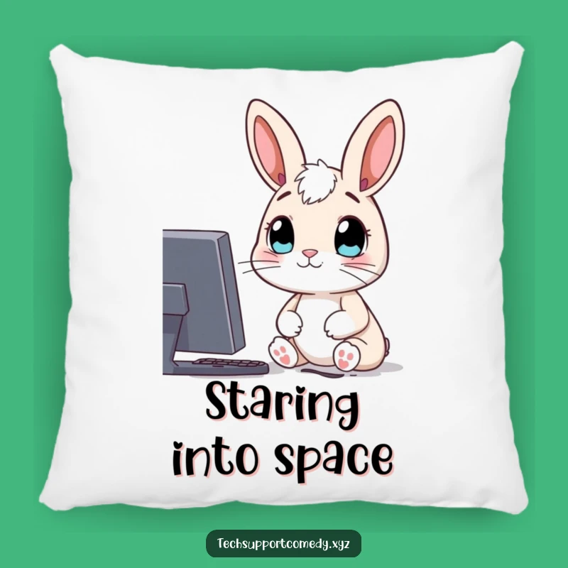 Funny Rabbit Computer Pillow - Cozy & Hilarious Curiosity!