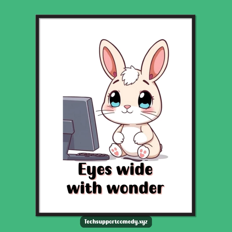 Funny Rabbit Computer Digital Art - Instant Curious Decor!