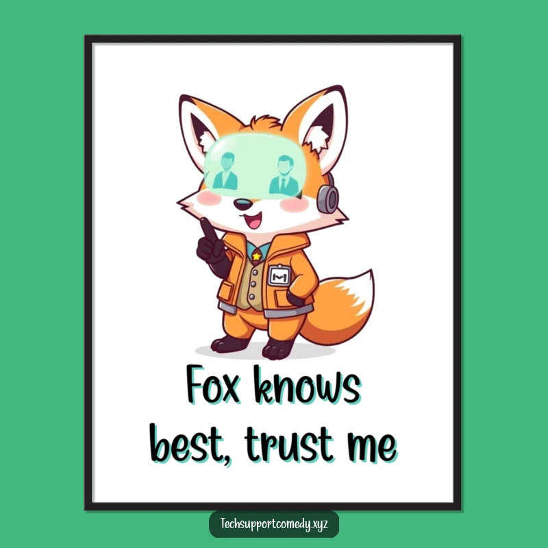Free Printable Wall Art: Playful Fox Vest Diagnostic Light Downloadable Gift