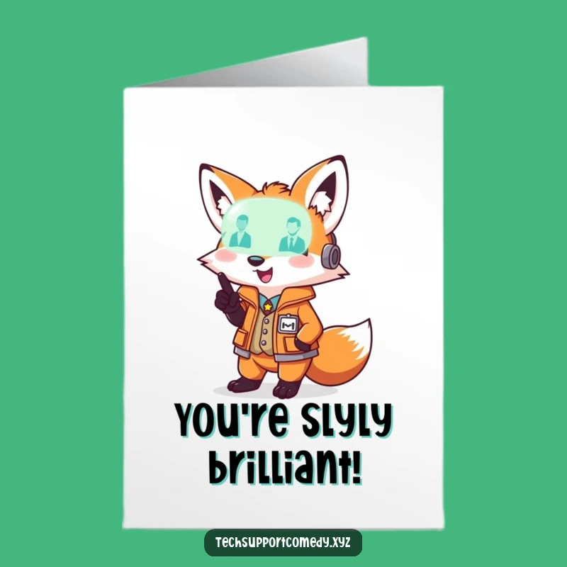 Free Printable Congrats Card: Playful Fox Vest Diagnostic Light Downloadable Gift