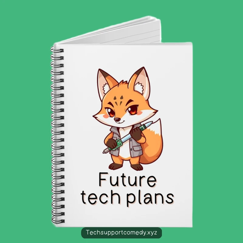 Funny Fox Mechanic Notebook: Determined Idea Journal, Perfect Tech Gift