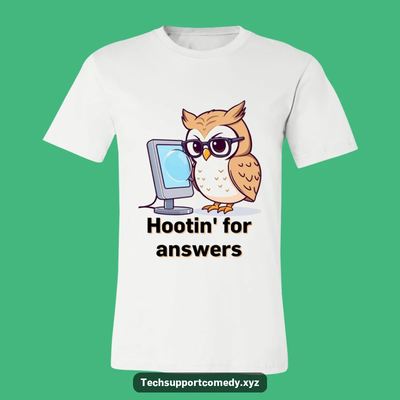 Funny Owl Glasses T-Shirt - Smart Computer Peering Tee for Nerds!