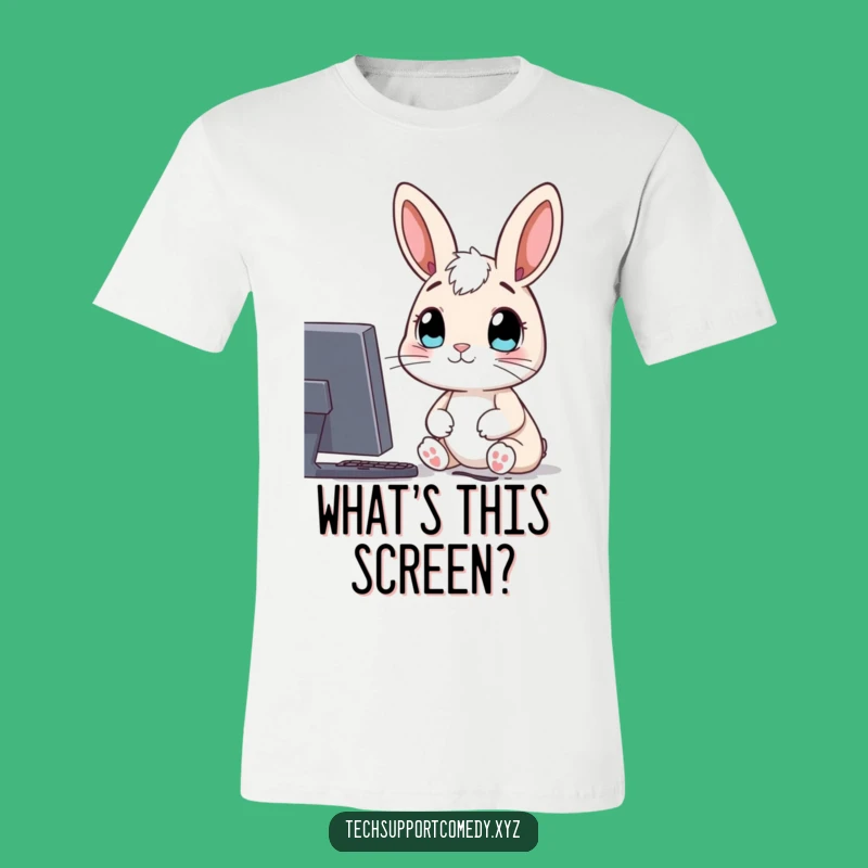 Funny Rabbit Computer T-Shirt - Curious & Hilarious Gift!